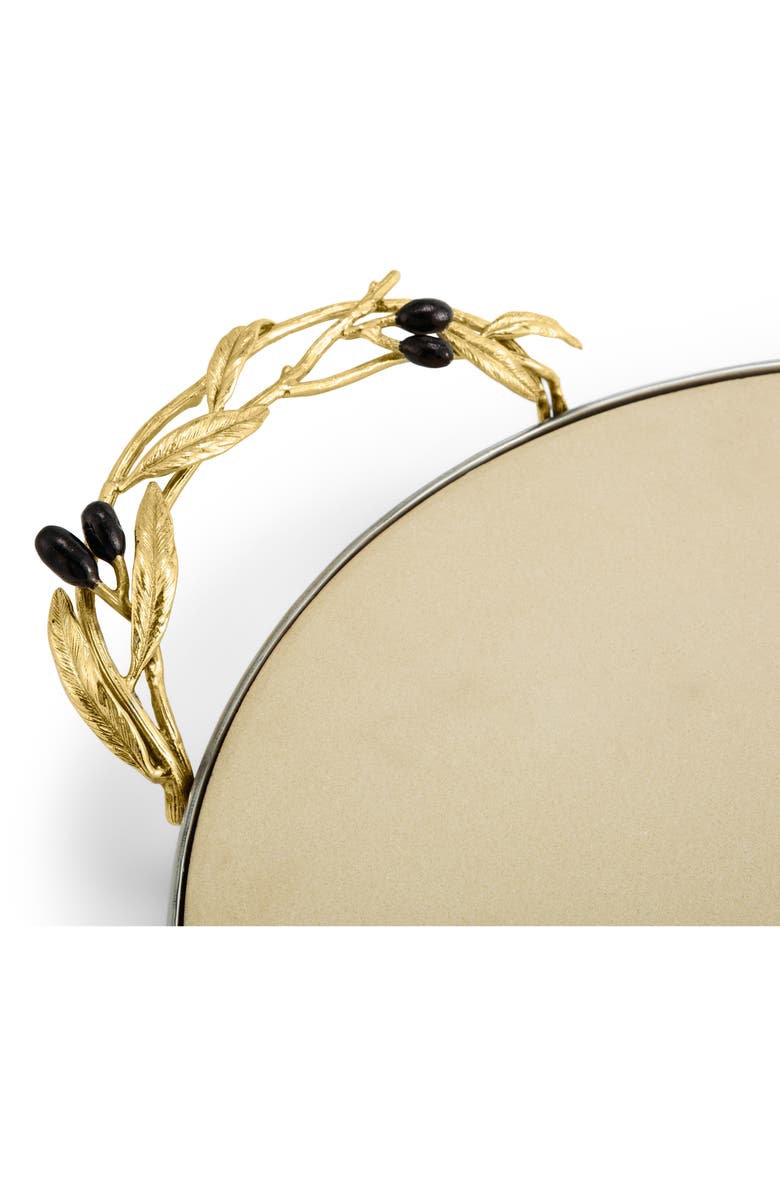 Michael Aram Olive Branch Pizza Stone & Cutter, Alternate, color, Gold