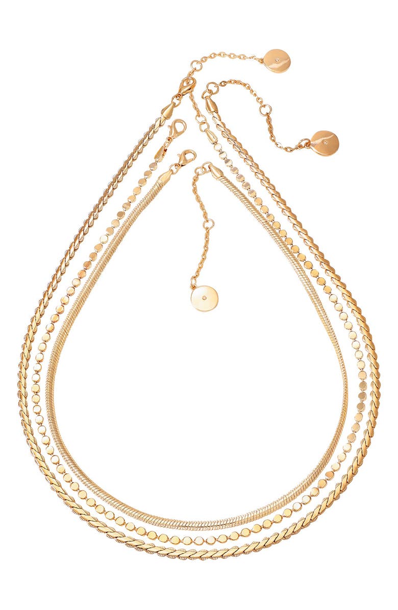 Vince Camuto Set of 3 Layered Chain Necklaces, Alternate, color, Gold Tone