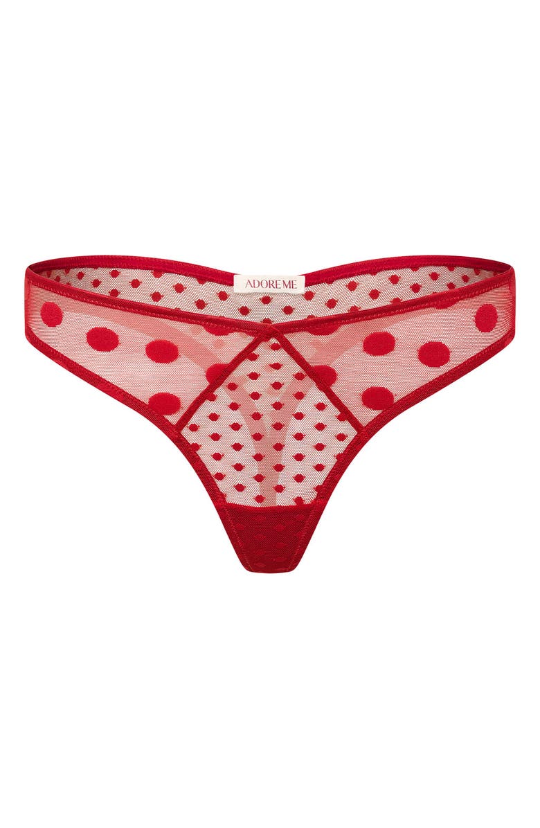 Adore Me Bertie Thong Panties, Alternate, color, Dark Red