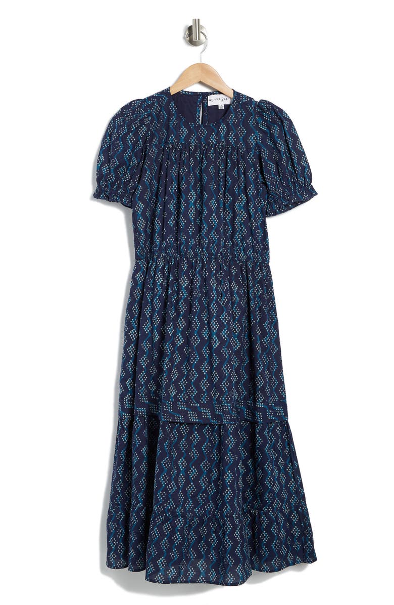 Maisie Rubin Short Puff Sleeve Tiered Maxi Dress, Alternate, color,
