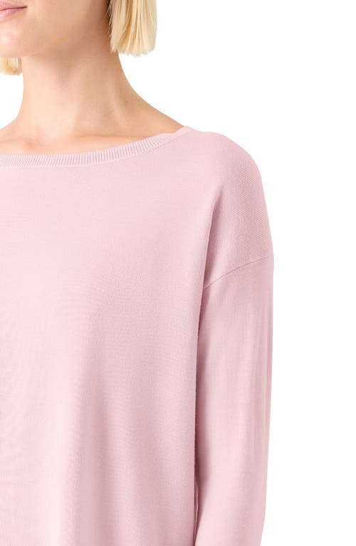 Akris Punto Drop Shoulder Virgin Wool Sweater In Pink