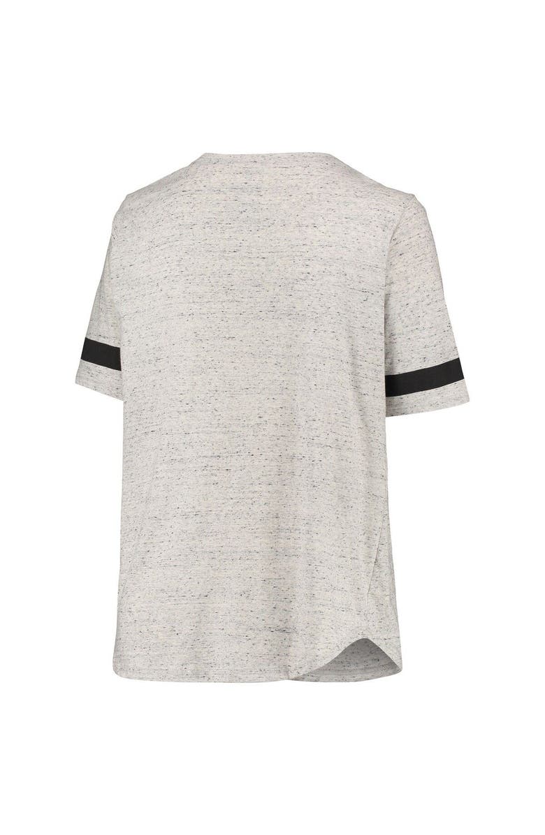 PROFILE Women's Heathered Gray Cleveland Browns Plus Size Lace-Up V-Neck T-Shirt, Alternate, color, 