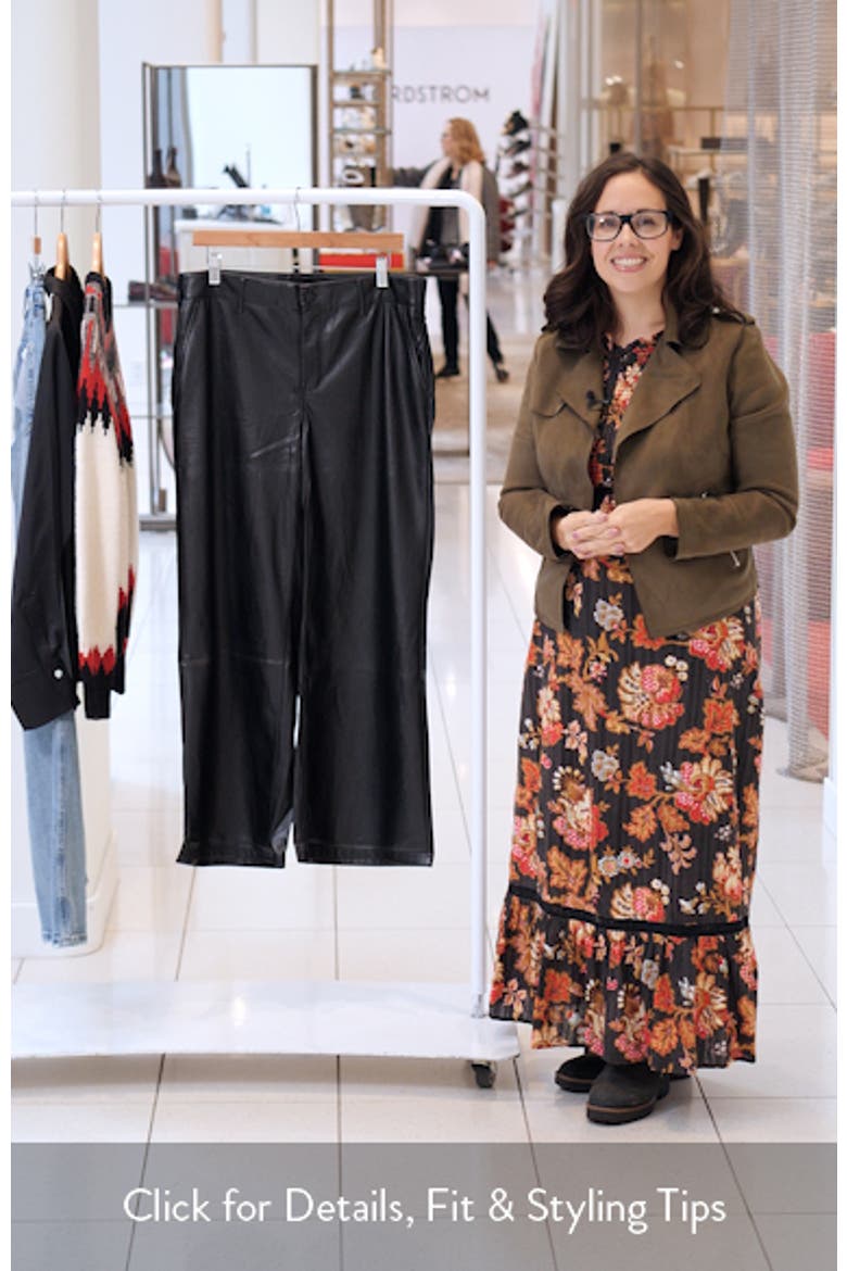 Faux Leather Wide Leg Ankle Pants video