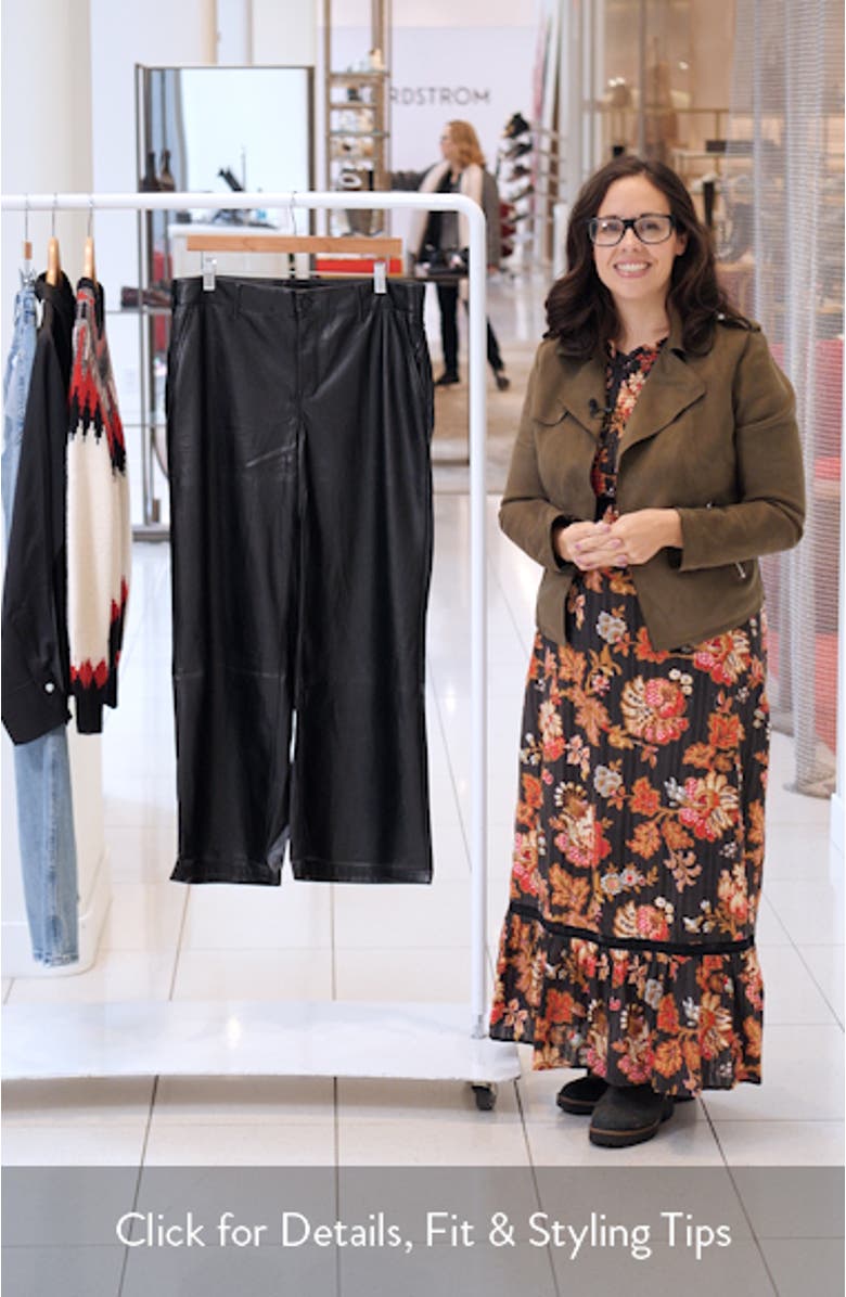 Faux Leather Wide Leg Ankle Pants, sales video thumbnail