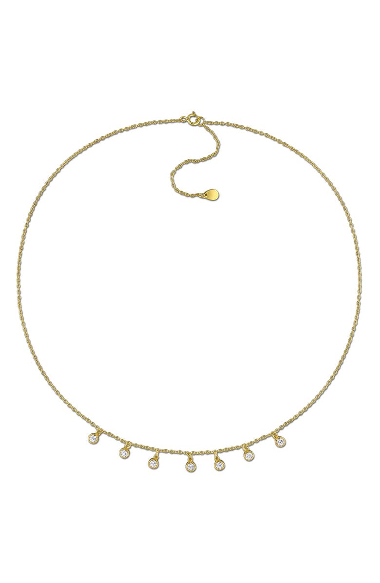 Julianna B. Lab-Created White Sapphire Station Necklace, Alternate, color, Gold-Plated