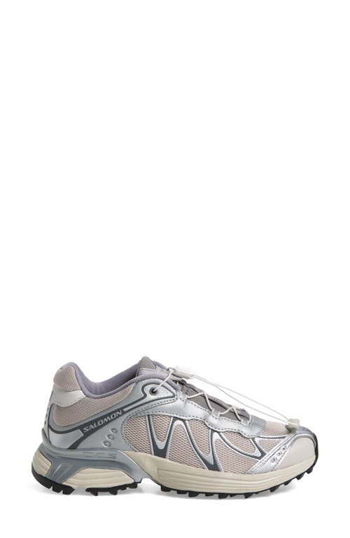 Salomon Xt-whisper Grey Sneakers With Printed Logo On The Side And Drawstring Closure In Fabric Unisex In Silver