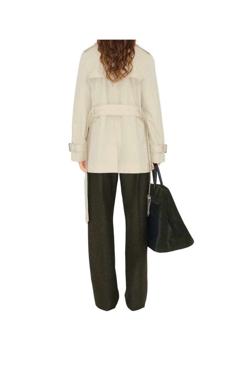 Burberry Short Gabardine Trench Coat, Alternate, color,