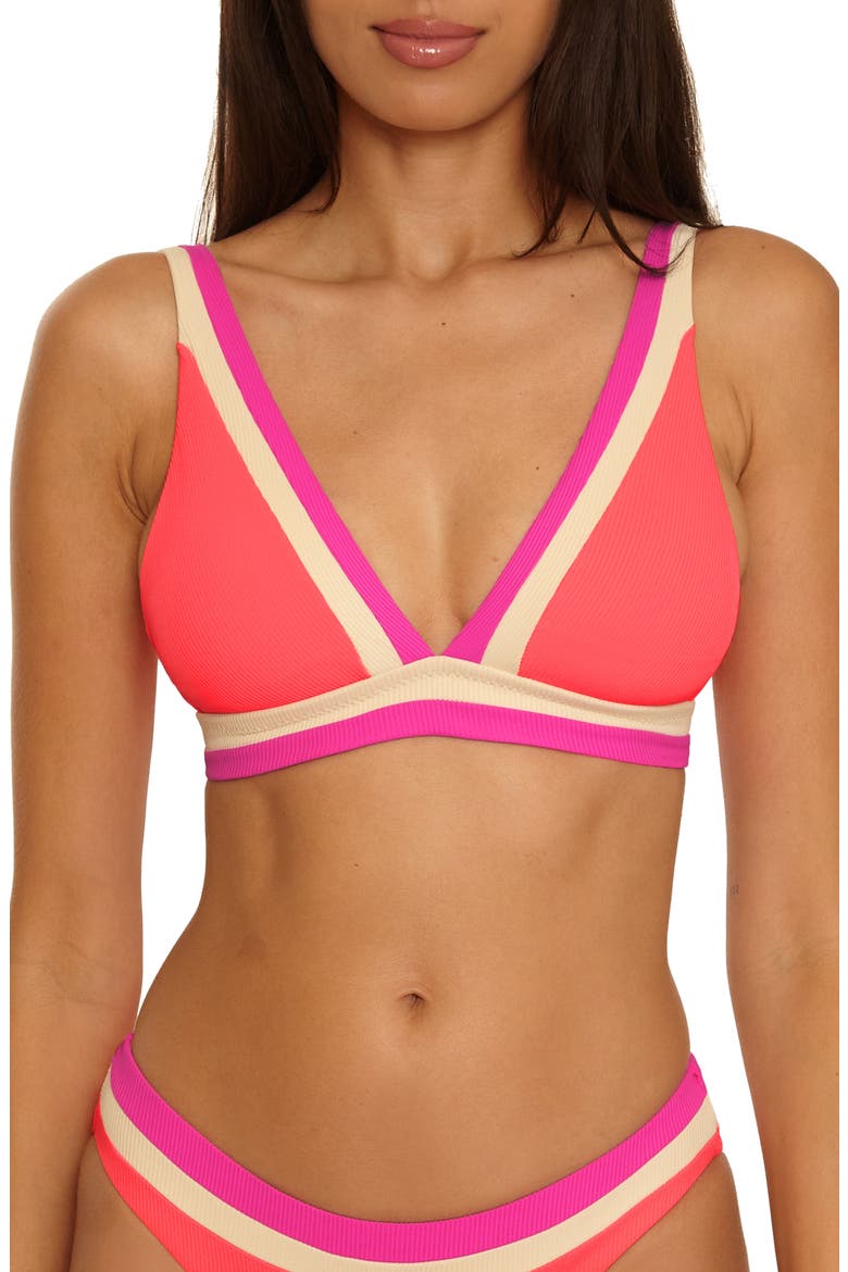 Coast Line Triangle Bikini Top, Main, color, CALIENTE