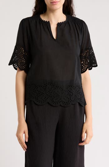 Embroidered Cotton Top