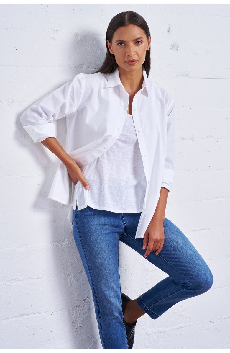 Franne Golde Crisp Cotton Button-Up Shirt, Alternate, color, 