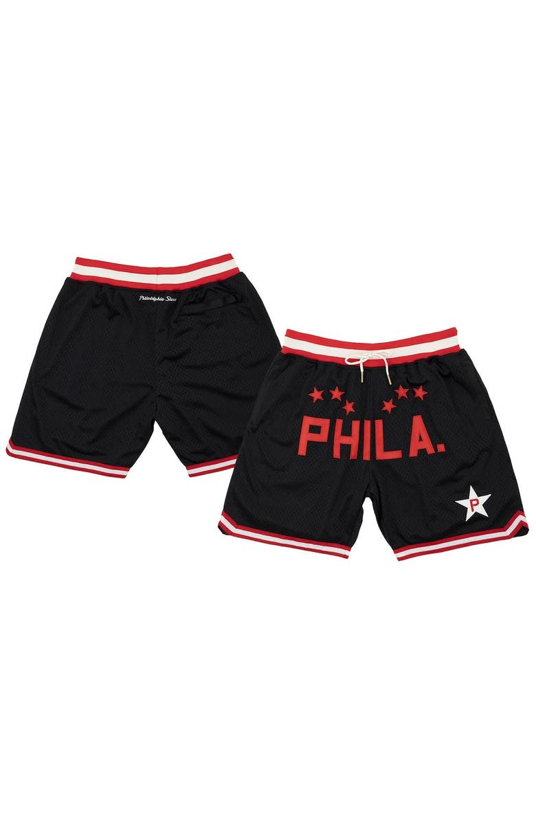 RINGS & CRWNS Men's Rings & Crwns Black Philadelphia Stars Replica Mesh Shorts, Alternate, color, Black