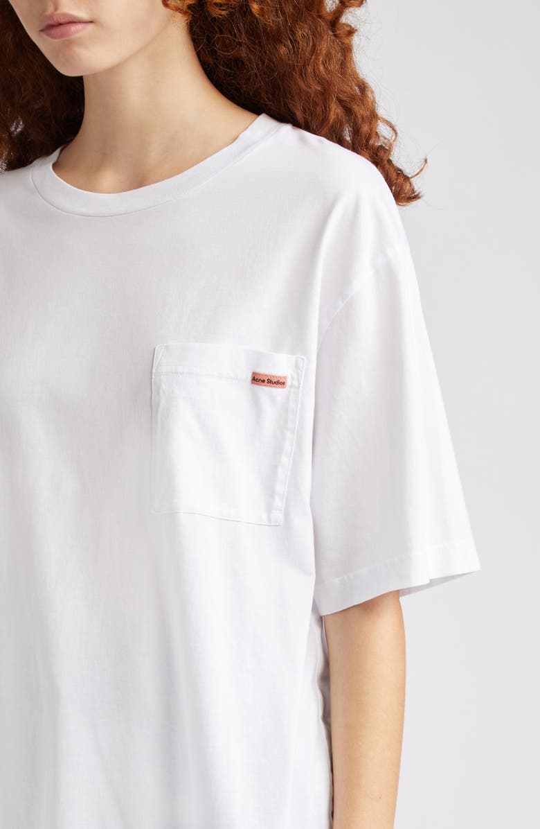 Acne Studios Tag Detail Pocket T-Shirt, Alternate, color, Optic White