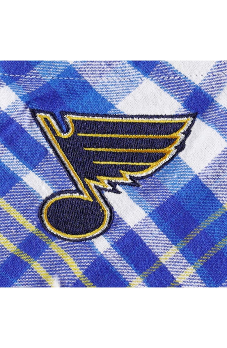 CONCEPTS SPORT Women's Concepts Sport Blue St. Louis Blues Mainstay Flannel Full-Button Long Sleeve Nightshirt, Alternate, color, 
