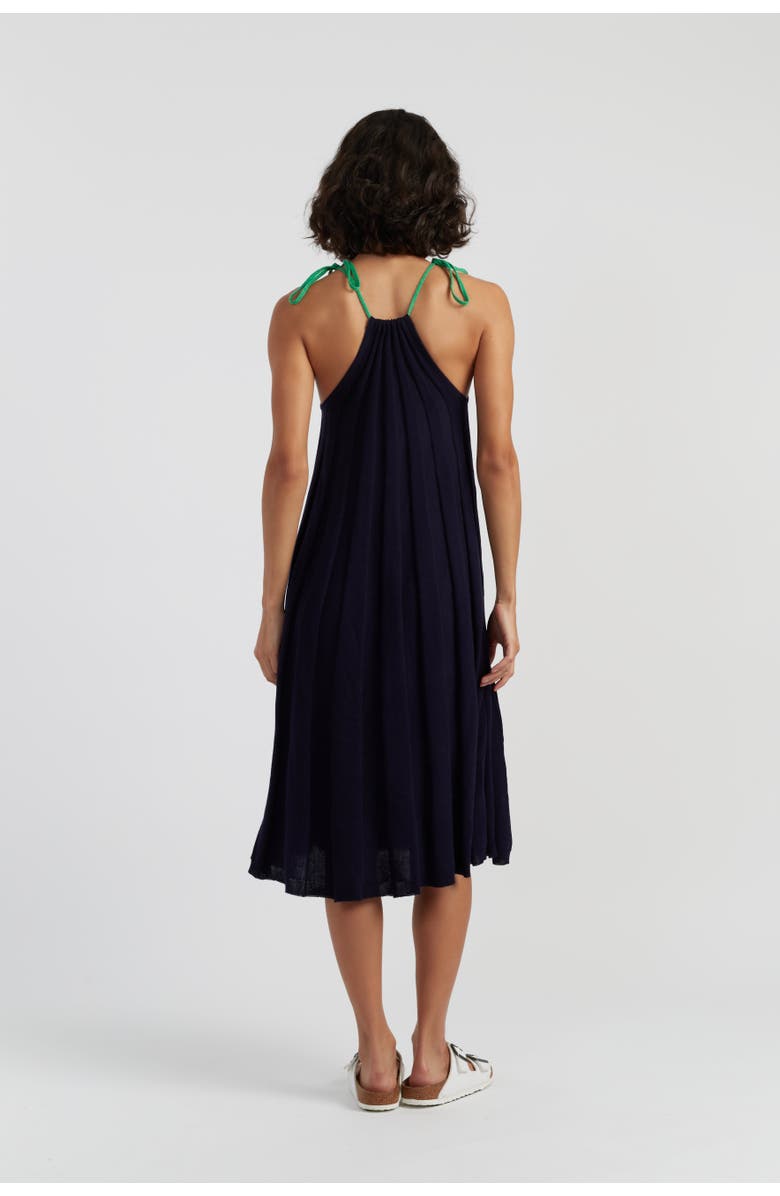 Chinti & Parker Cotton Cherry Swing Dress, Alternate, color, Navy