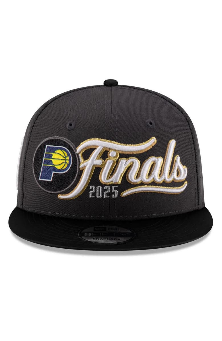 New Era Men's New Era Charcoal/Black Indiana Pacers 2025 Eastern Conference Champions Locker Room 9FIFTY Snapback Hat, Alternate, color, 