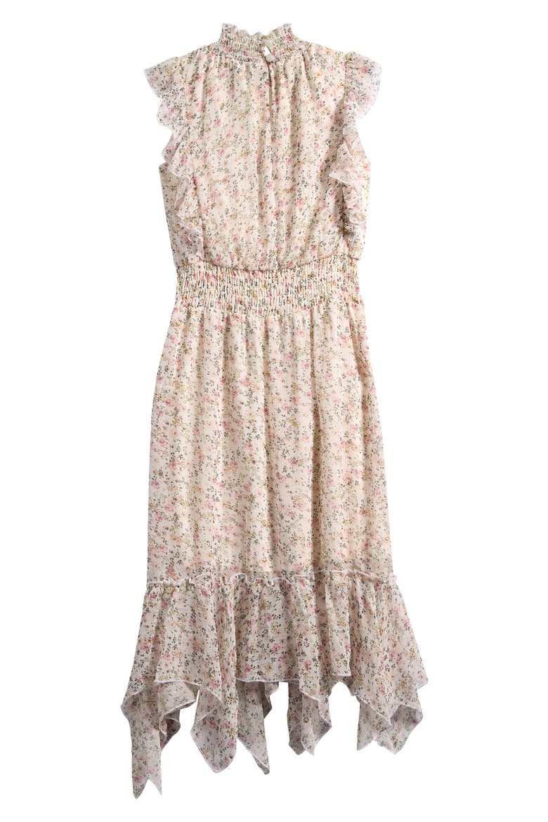Kids' Floral Print Sleeveless Chiffon Maxi Dress, Alternate, color, IVORY FLORAL