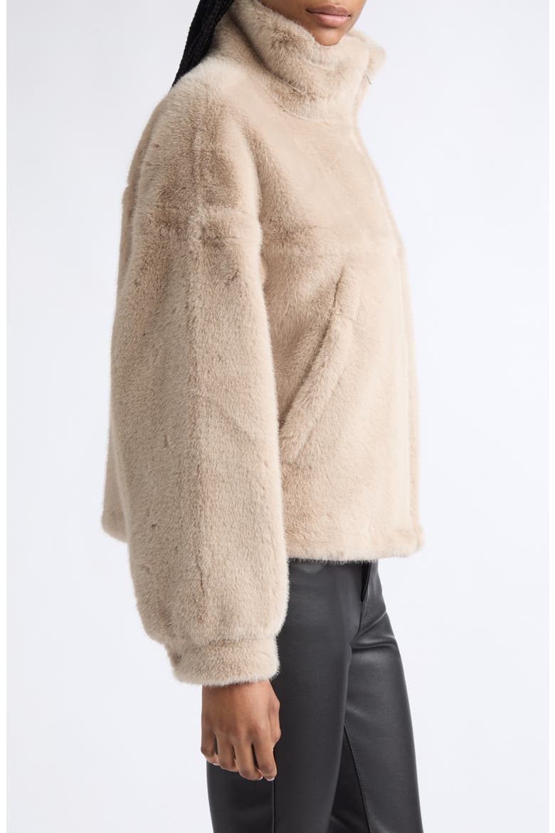 Ariel Faux Fur Jacket, Alternate, color, TAUPE