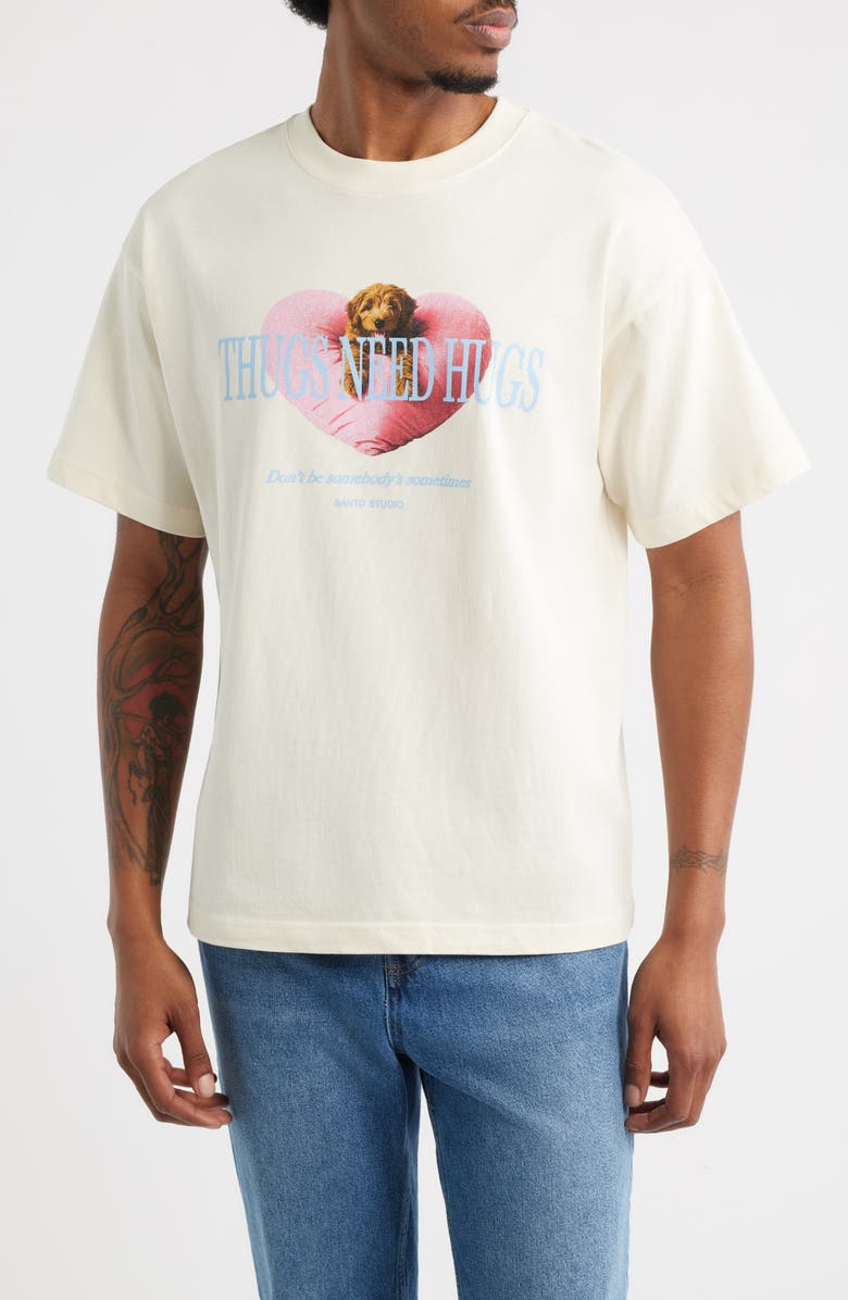 SANTO STUDIO Big Dawg Graphic T-Shirt, Main, color, Cream