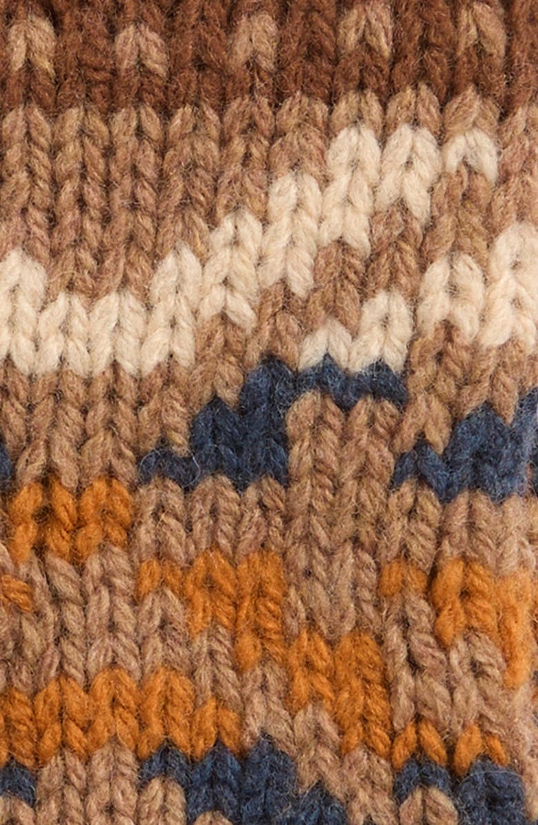 Faherty Mountain Fair Isle Convertible Mittens, Alternate, color, Brown