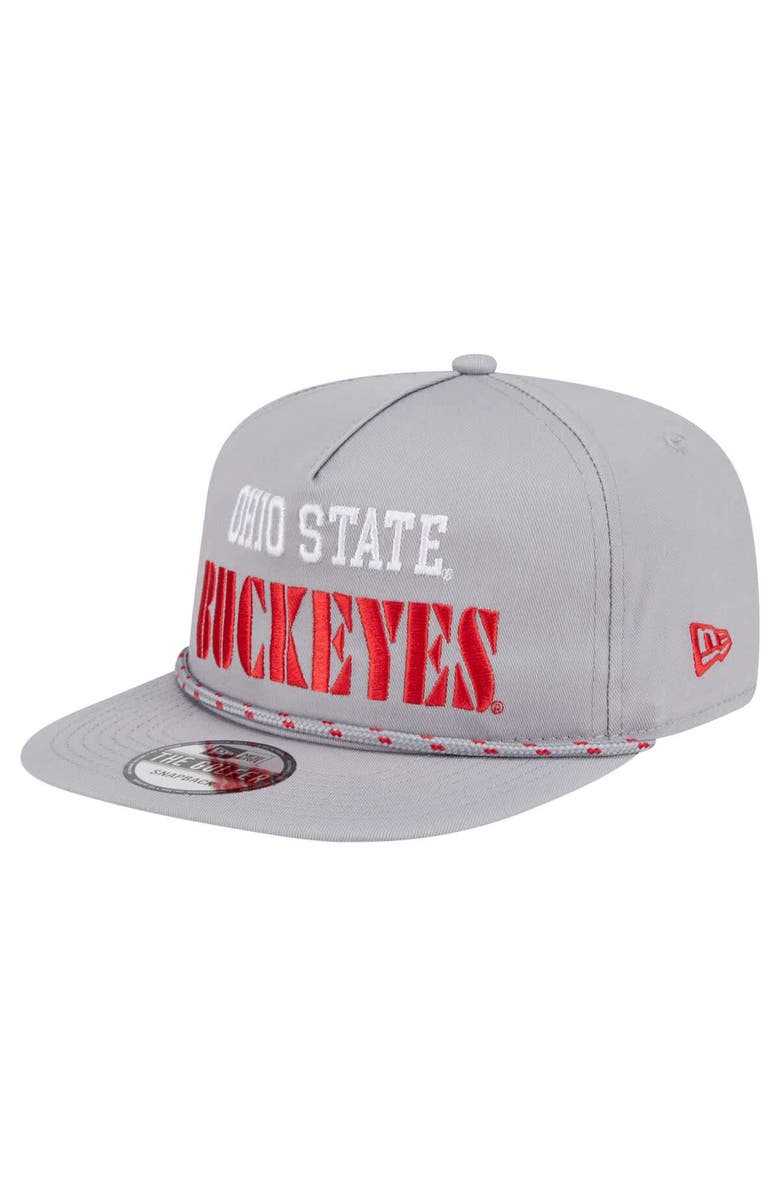 New Era Men's New Era Gray Ohio State Buckeyes Golfer Vintage Adjustable Hat, Alternate, color, 