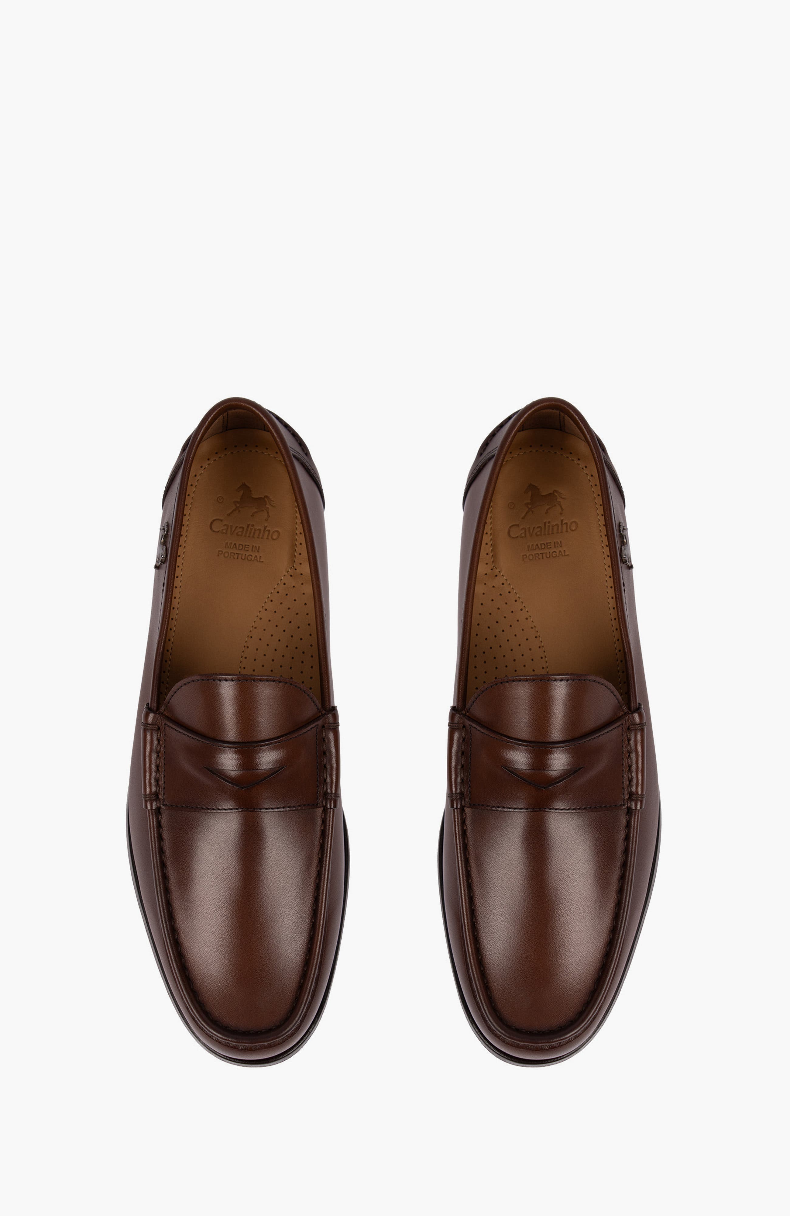 Di Cavallo Leather Penny Loafers, Alternate, color, Brown