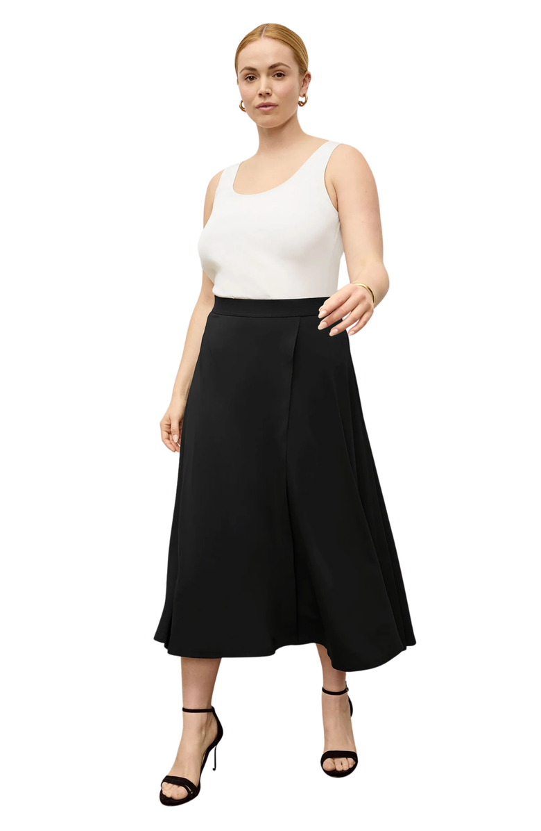 M.M.LaFleur Ara Light Jersey Skirt, Main, color, Black