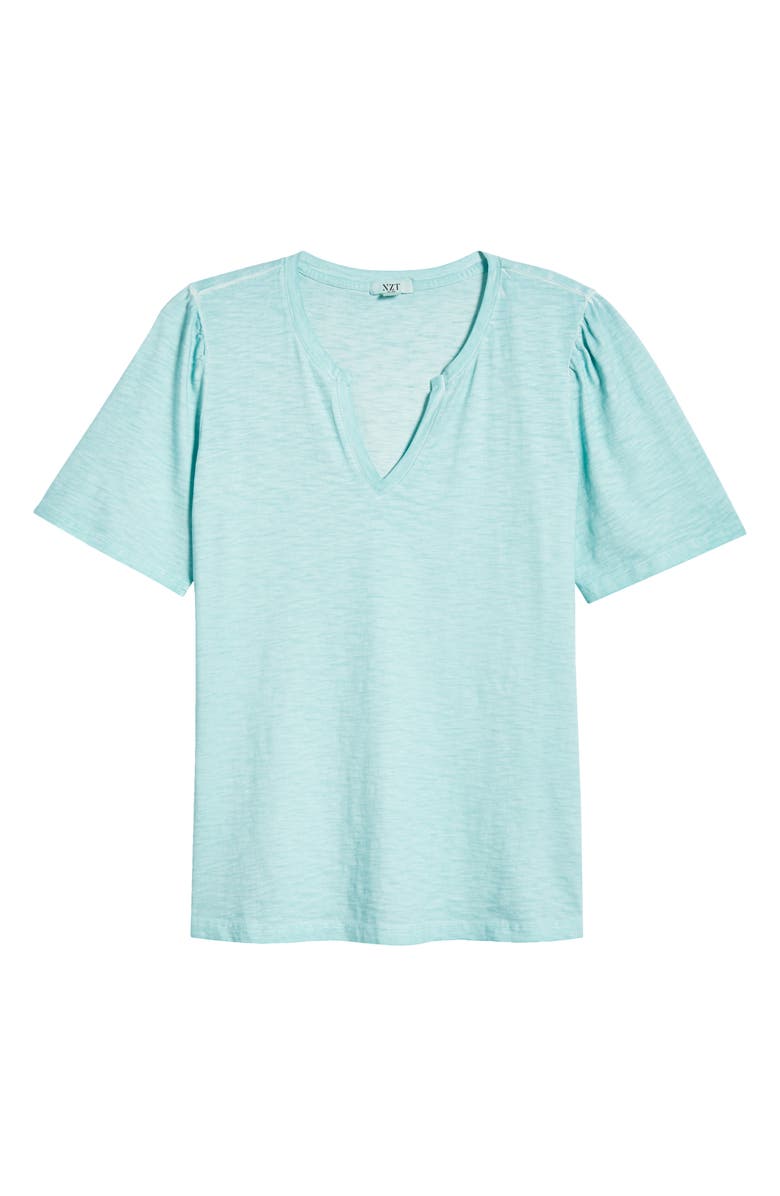 NZT by NIC+ZOE Split Neck Cotton T-Shirt, Alternate, color,
