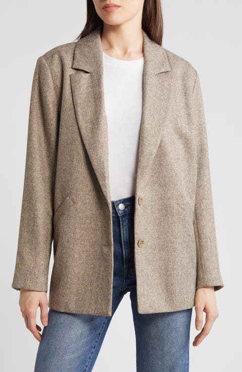 Herringbone Oversize Blazer