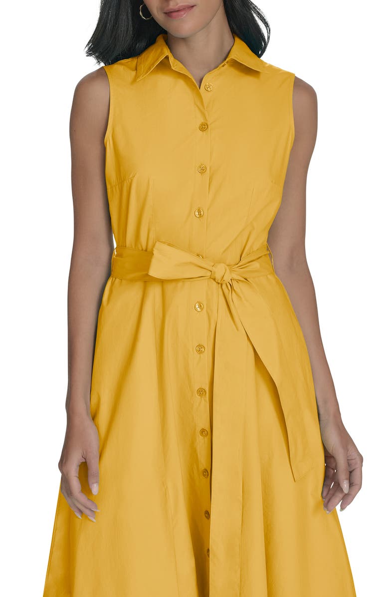 Sleeveless A-Line Midi Shirtdress