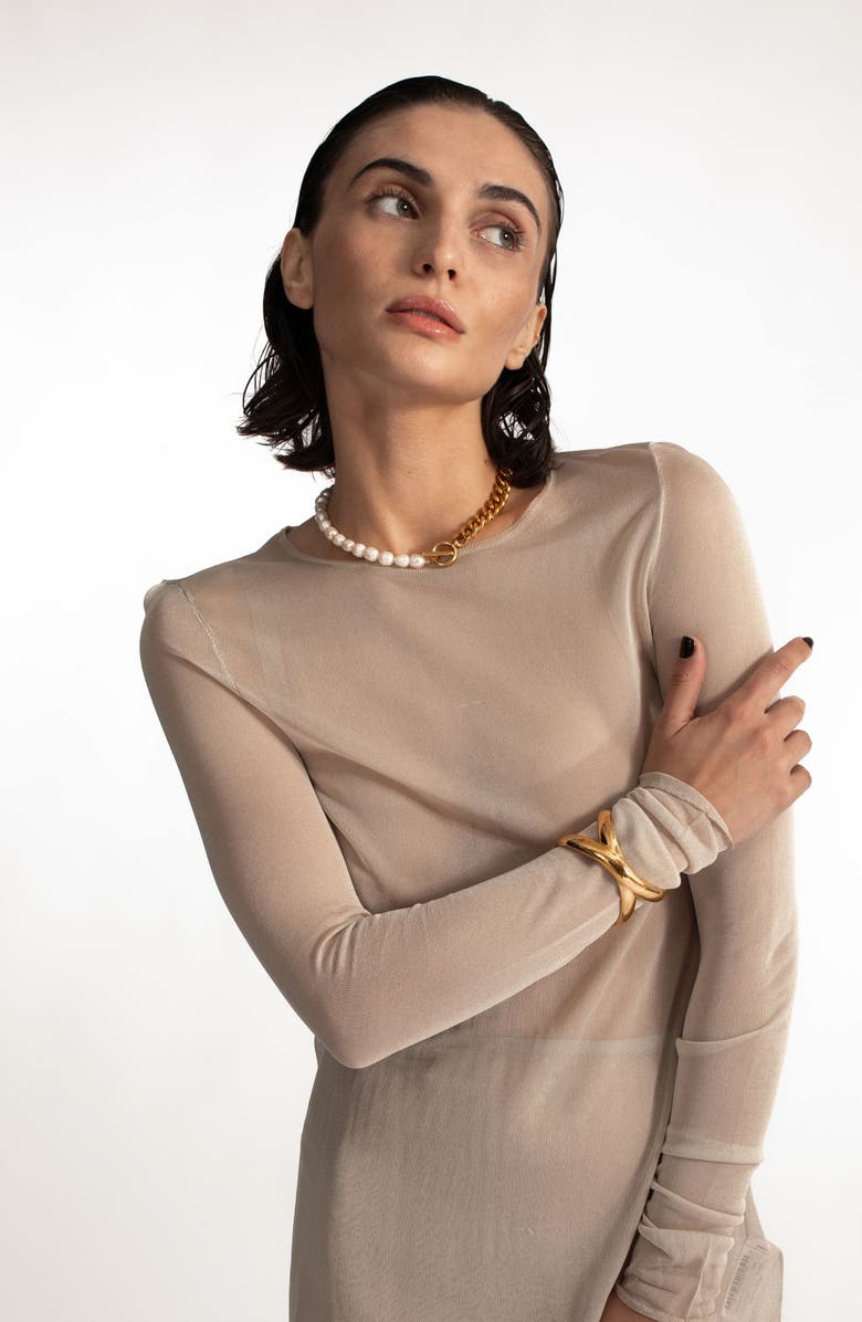 st. Moran Freshwater Pearl & Curb Chain Necklace, Alternate, color, White/Gold