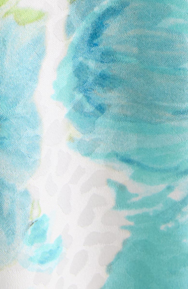 Chloé Floral Silk Jacquard Harem Pants, Alternate, color, White - Blue