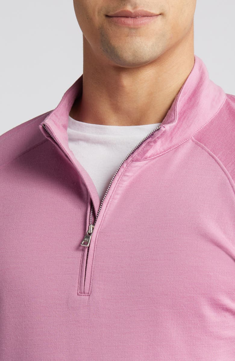 Peter Millar Crown Crafted Excursionist Flex Merino Wool Blend Quarter Zip Pullover, Alternate, color, Valencia