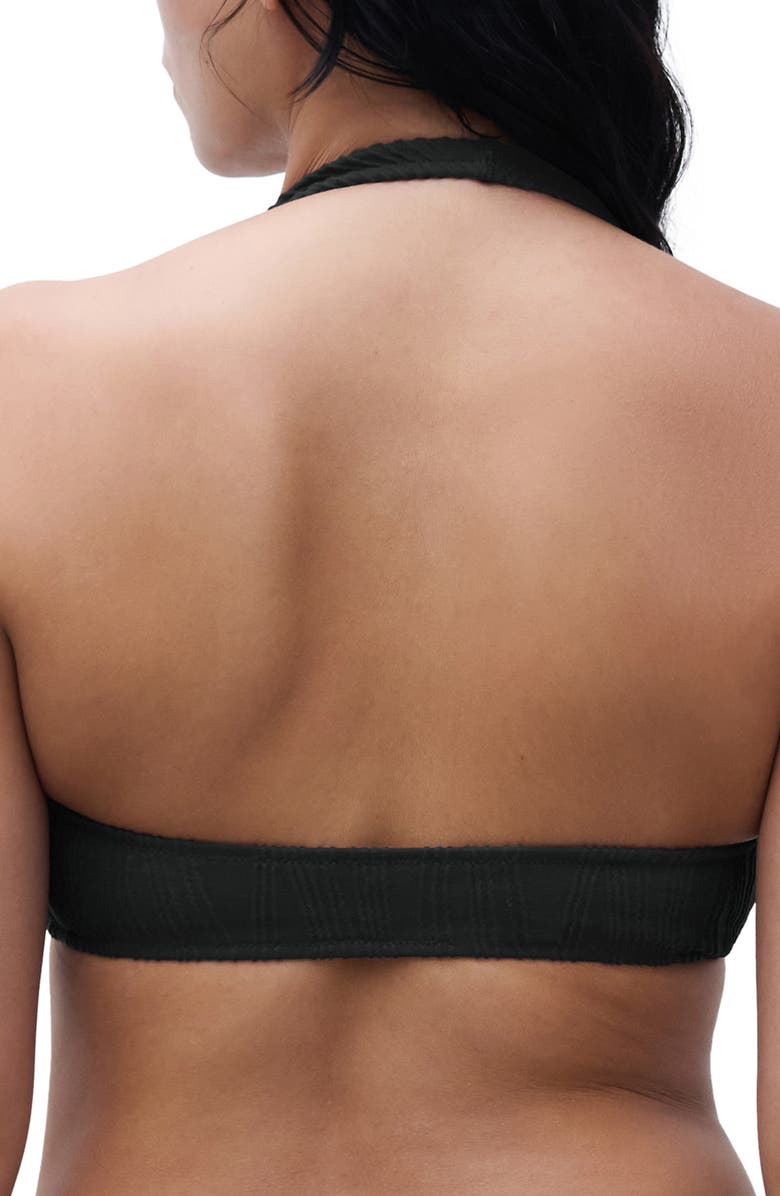 CHANTELLE PULP Textured Tie Front Bikini Top, Alternate, color, Black