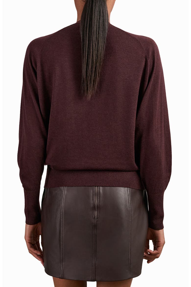 Alexis Scarf Wool Sweater, Alternate, color, BURGUNDY