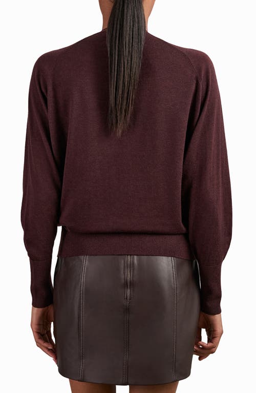 Reiss Womens Burgundy Alexis Scarf-tie Long-sleeve Draped Wool Jumper In Burgundy