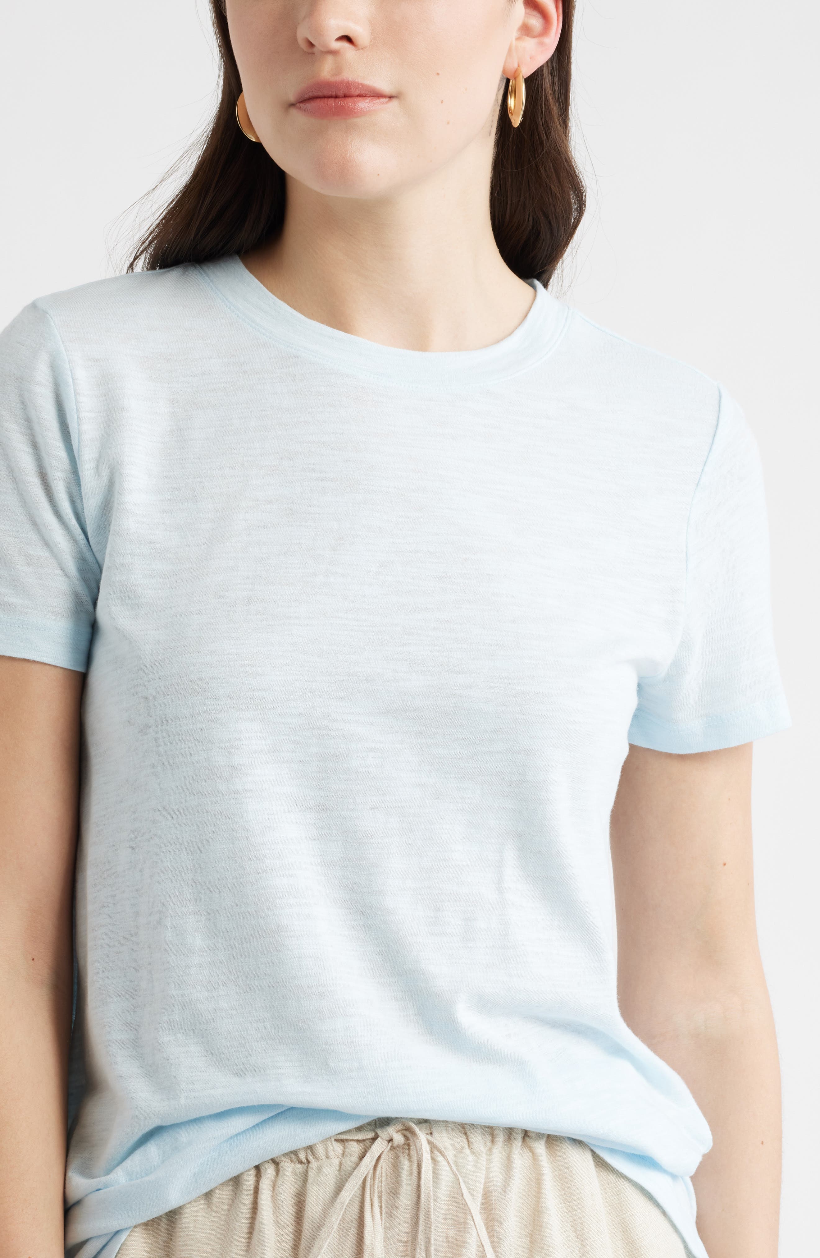 Женские Caslon® Cotton Blend Crewneck T-Shirt — фото 5