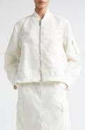 Sacai Mixed Media Nylon Twill & Wool Bomber Jacket