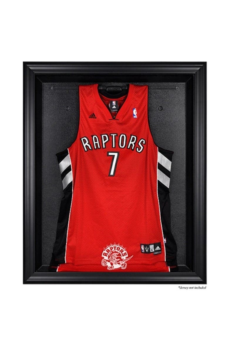 FANATICS AUTHENTIC Toronto Raptors Black Framed Hardwood Classics 1995 - 2015 Logo Jersey Display Case, Main, color,