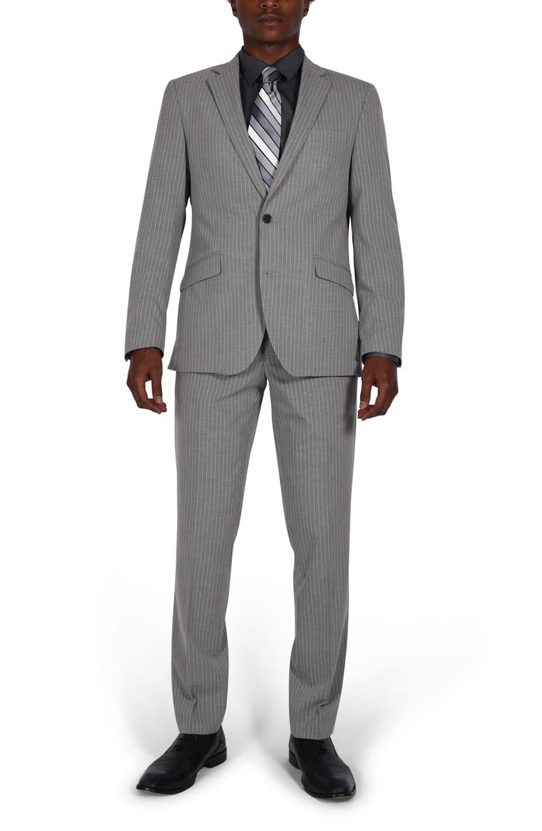 SAVILE ROW CO Trim Fit Pinstripe Suit, Main, color,