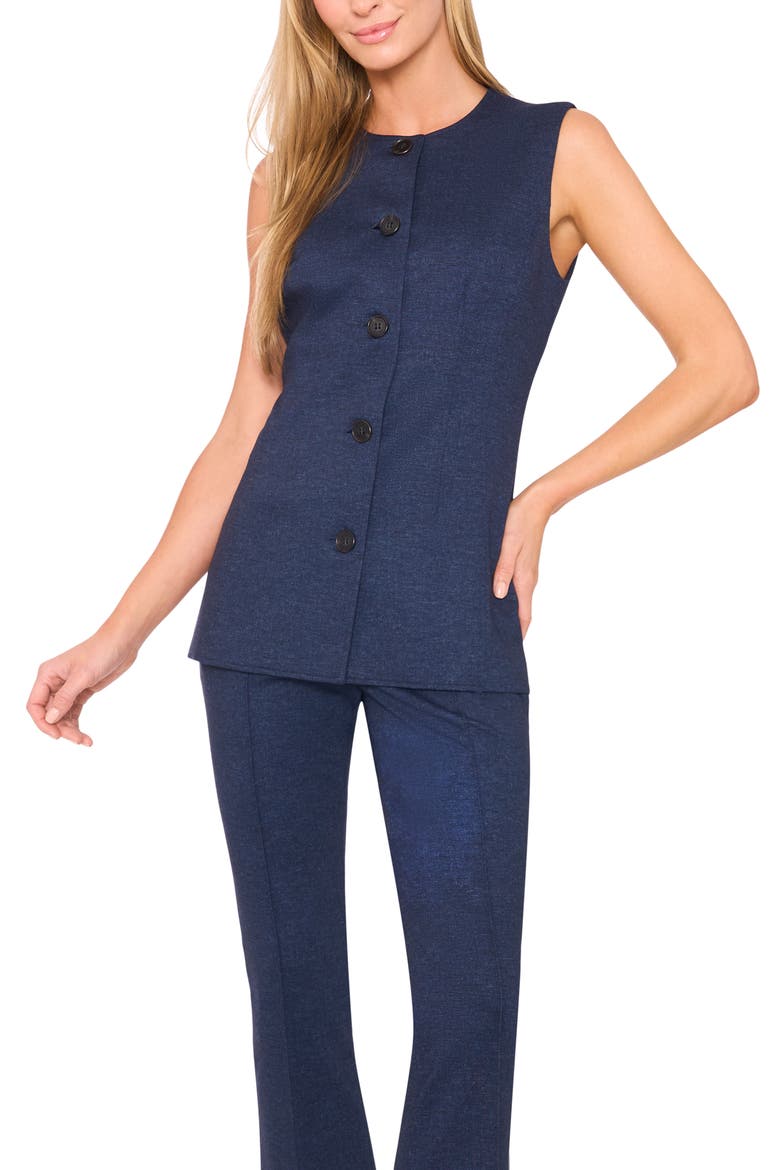 Long Fitted Vest, Main, color, INDIGO NAVY