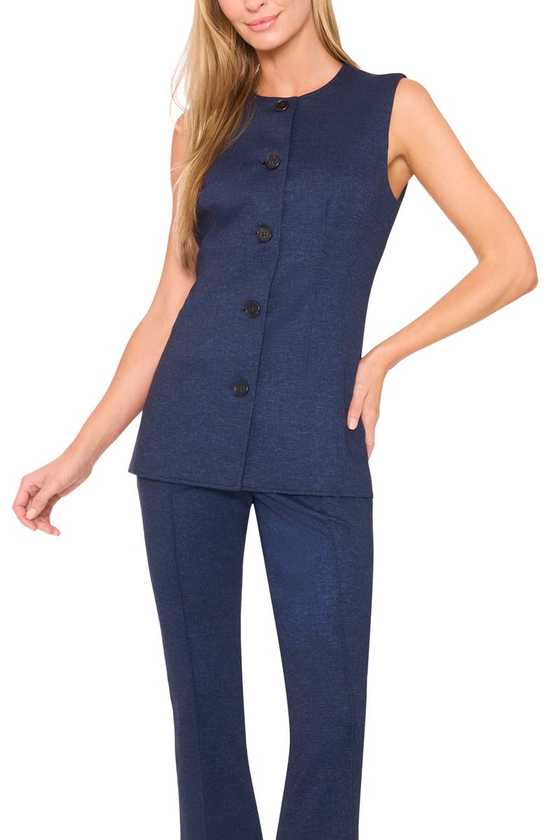Halogen<sup>®</sup> Long Fitted Vest, Main, color, Indigo Navy