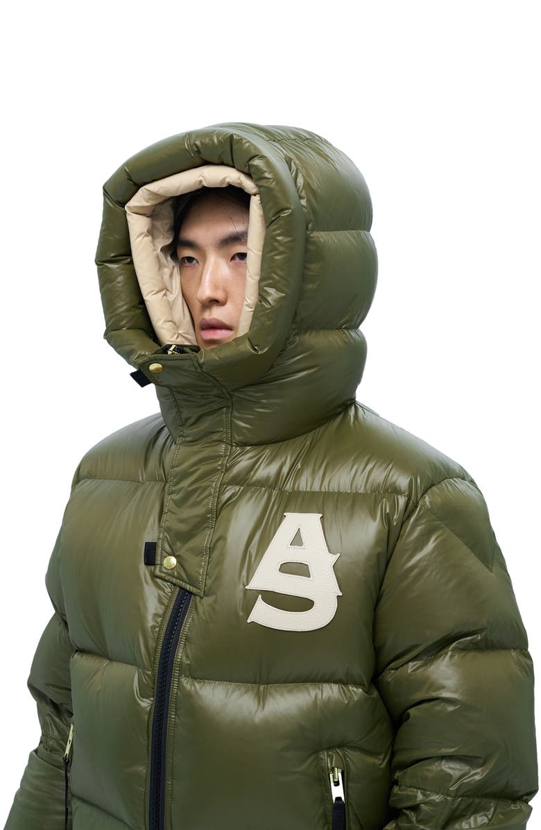 AlphaStyle Kudu Hooded Puffer Down Jacket, Alternate, color, Green