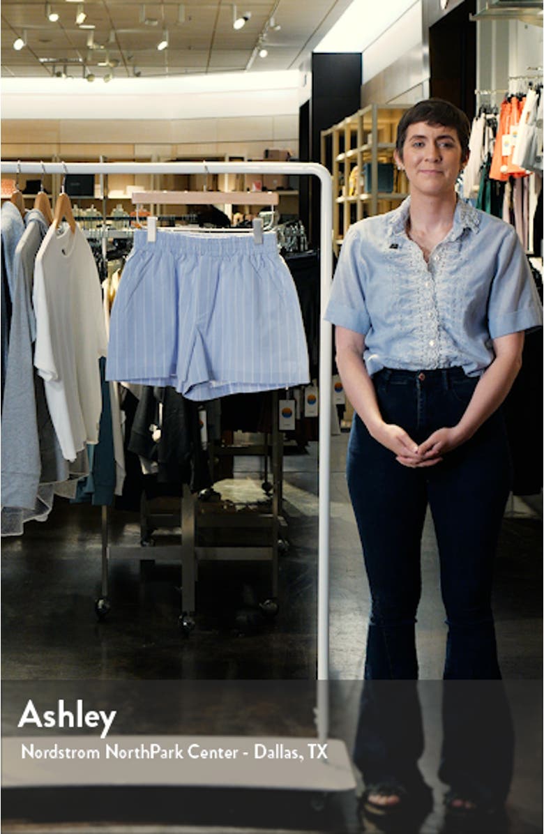 Stripe Stretch Cotton Poplin Shorts, sales video thumbnail