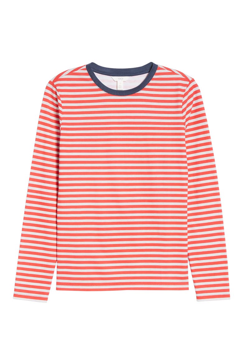 Long Sleeve Ringer Tee, Alternate, color, GREY- RED STRIPE