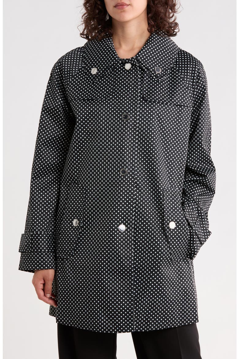 Polka Dot Raincoat, Main, color, BLACK/ WHITE