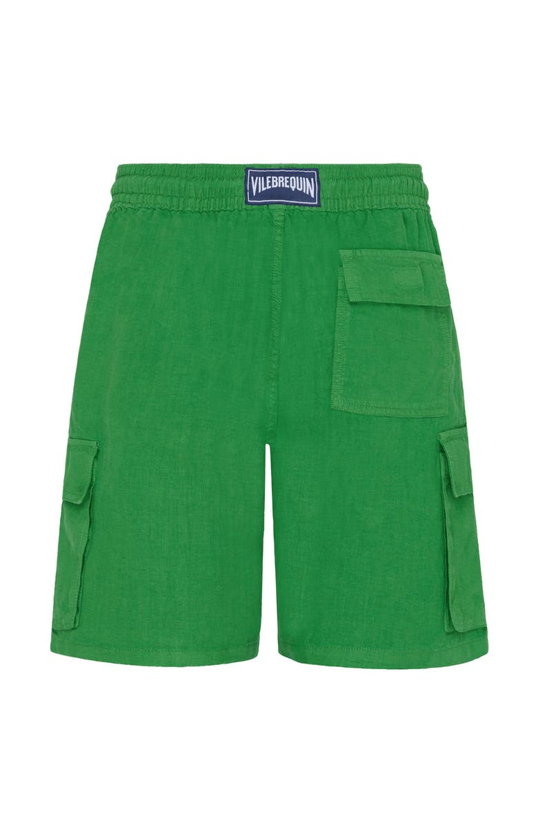 Vilebrequin Men's Solid Linen Bermuda Short, Alternate, color, Jungle