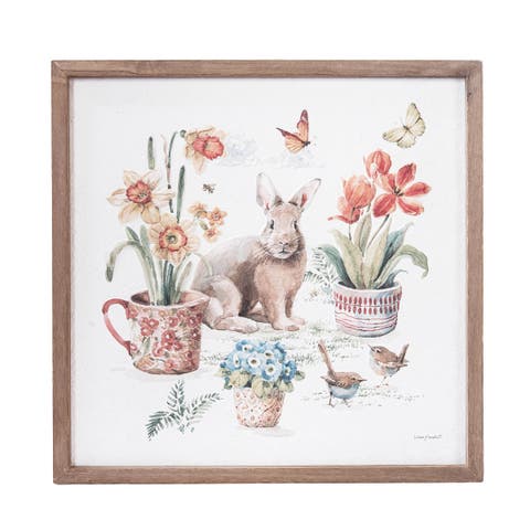 Little Garden Bunny Graphic Print Wall Art Décor 15.75"