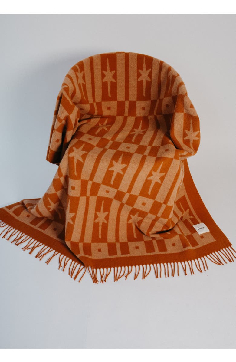 TBCo Lambswool Jaquard Throw Blanket, Alternate, color, Almond Celestial Tile