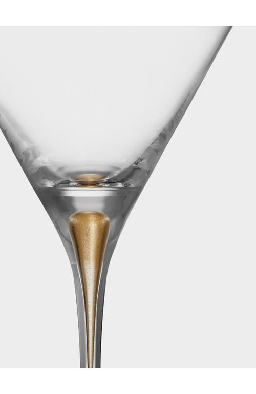 Orrefors Intermezzo Gold Set Of 2 Martini Glasses In Gold