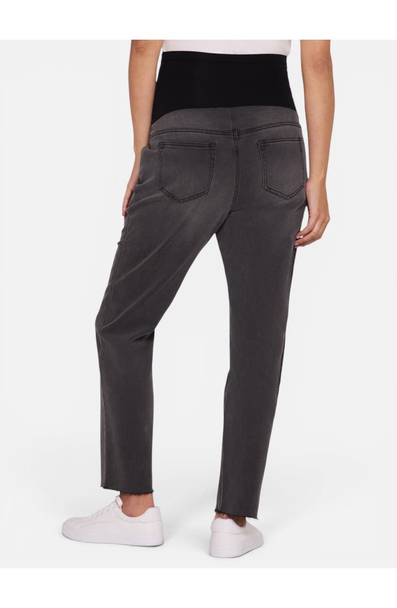MOTHERHOOD MATERNITY Secret Fit Over the Belly Slim Straight Leg Jeans, Alternate, color, Black Stone Wash